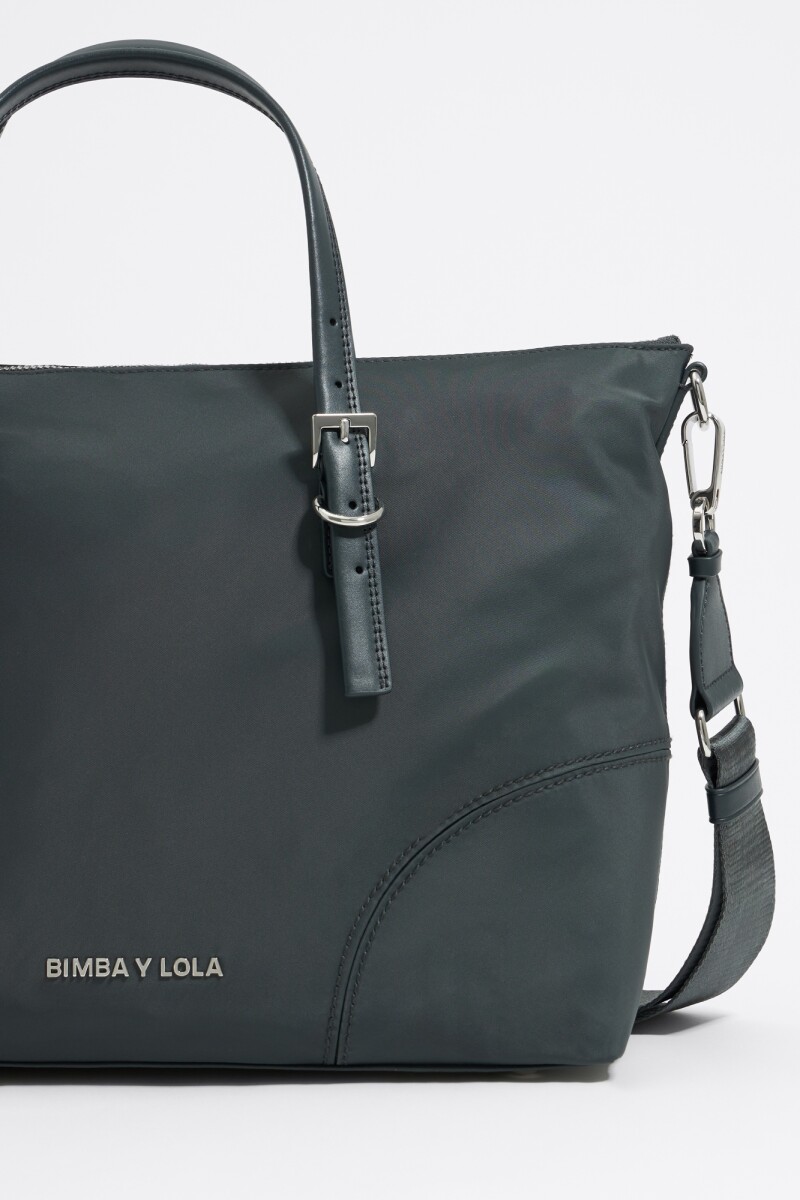 BOLSO SHOPPER GRANDE NYLON Gris