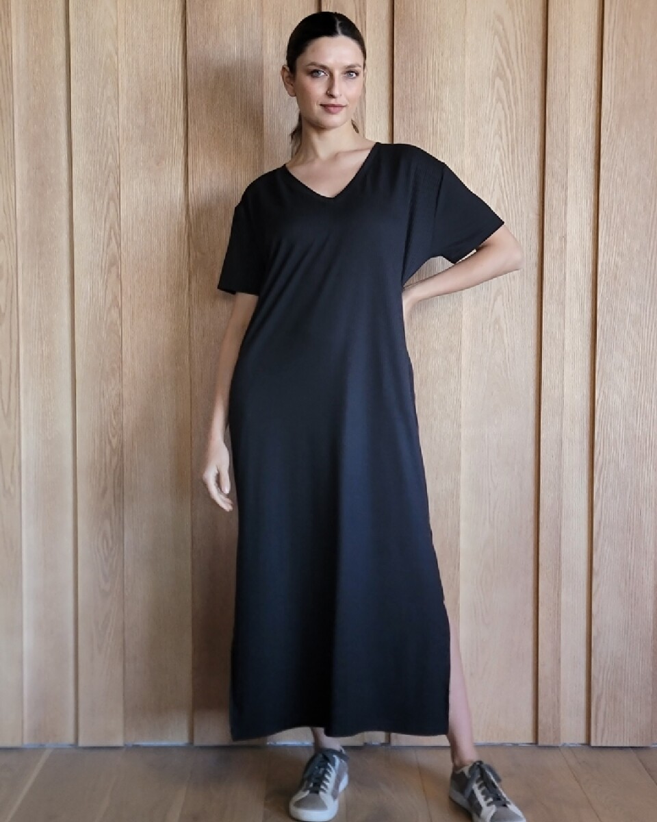 Vestido hibisco - Negro 