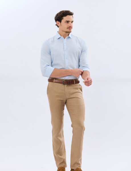PANTALON CLÁSICO DE LINO Tostado