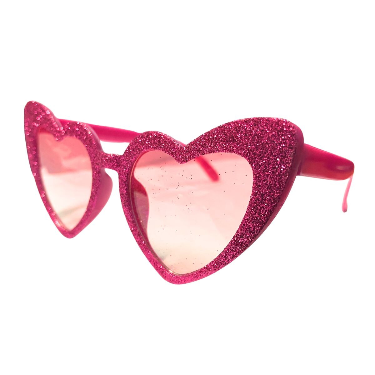 Lentes Corazón x1 - Glitter Fucsia 