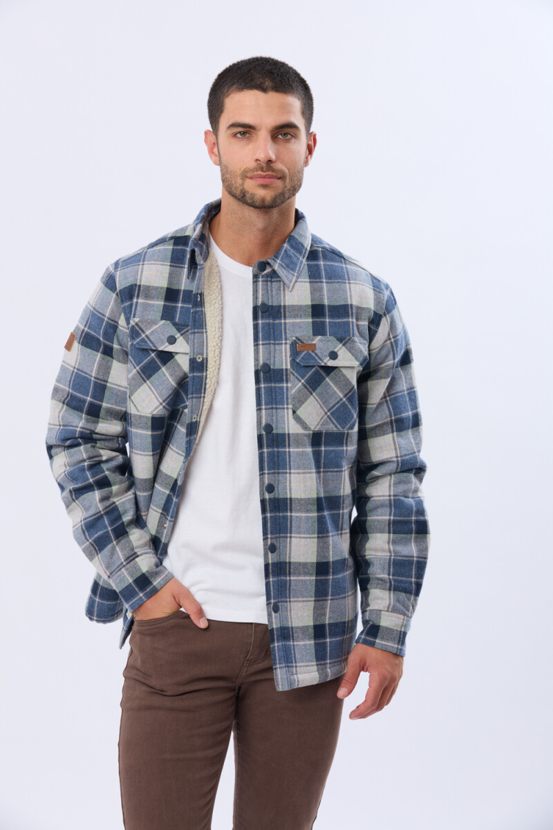 CAMPERA DE VIYELA CON FORRO DE CORDERITO - Denim 