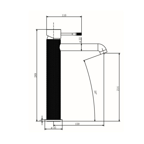 GRIFERIA LAVATORIO ALTO CUERPO LABRADO EN BRUSHED NICKEL - SERIE SIGNATURE GRIS