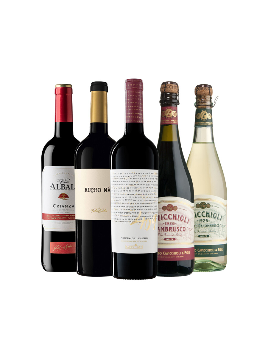 Pack Bacán Selección Coordenada Mediterránea x5 vinos europeos Pack Bacán Selección Coordenada Mediterránea x5 vinos europeos