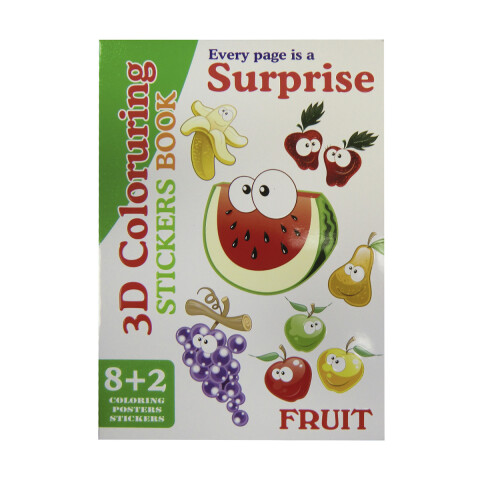 Libro para Colorear con Pegotines 26 x 19 cm Frutas