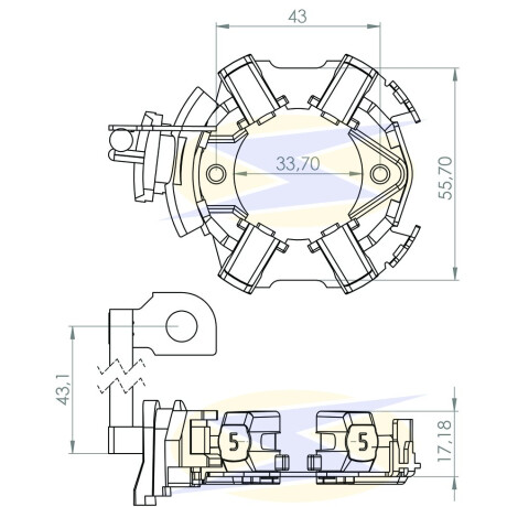 PORTA CARBONES VOLKSWAGEN VW GOLF POLO BOSCH 5X12 43MM= P.2304 UNIFAP PORTA CARBONES VOLKSWAGEN VW GOLF POLO BOSCH 5X12 43MM= P.2304 UNIFAP