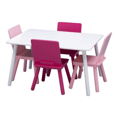 Juego mesa y 4 sillas infantil rosa Juego mesa y 4 sillas infantil rosa