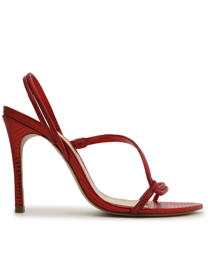 Sandalia Taco Alto Fino Rojo U