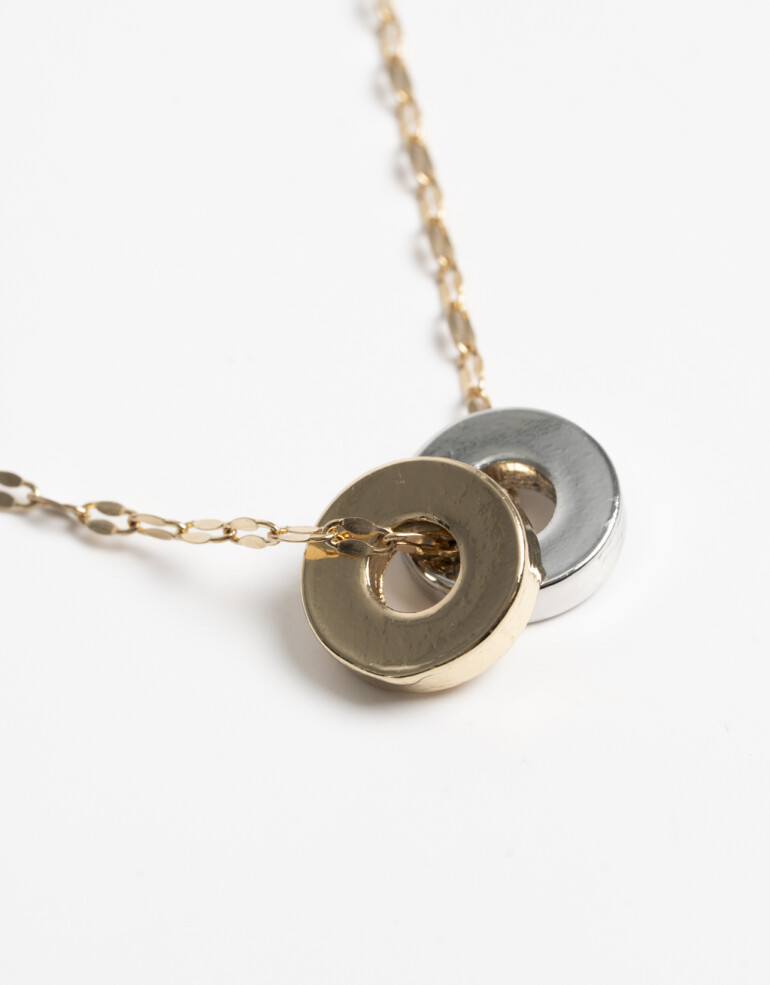 Cadena Corta con Dije Metal Cadena Corta Dije Biplating - Dorado