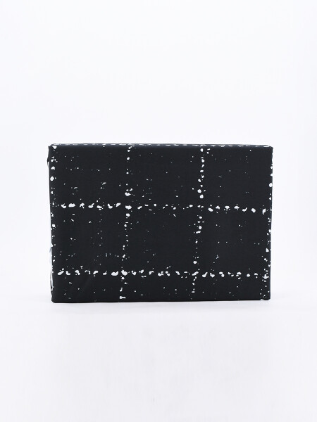 JUEGO DE SABANAS SOMMIER CUADROS 2 PLAZAS NEGRO