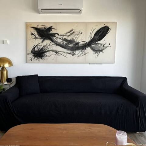 Funda sillón 2 cuerpos lisa negro