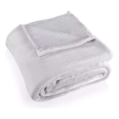 Manta Frazada Polar 1 Plaza 150x200cm Lisa Gris perla