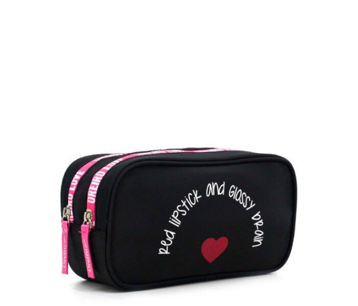 Cartuchera Las Oreiro Janeiro Doble Cierre Negro