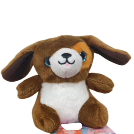 PELUCHE CON IMAN PERRITO GRIS DR5134 MARRON-OSCURO