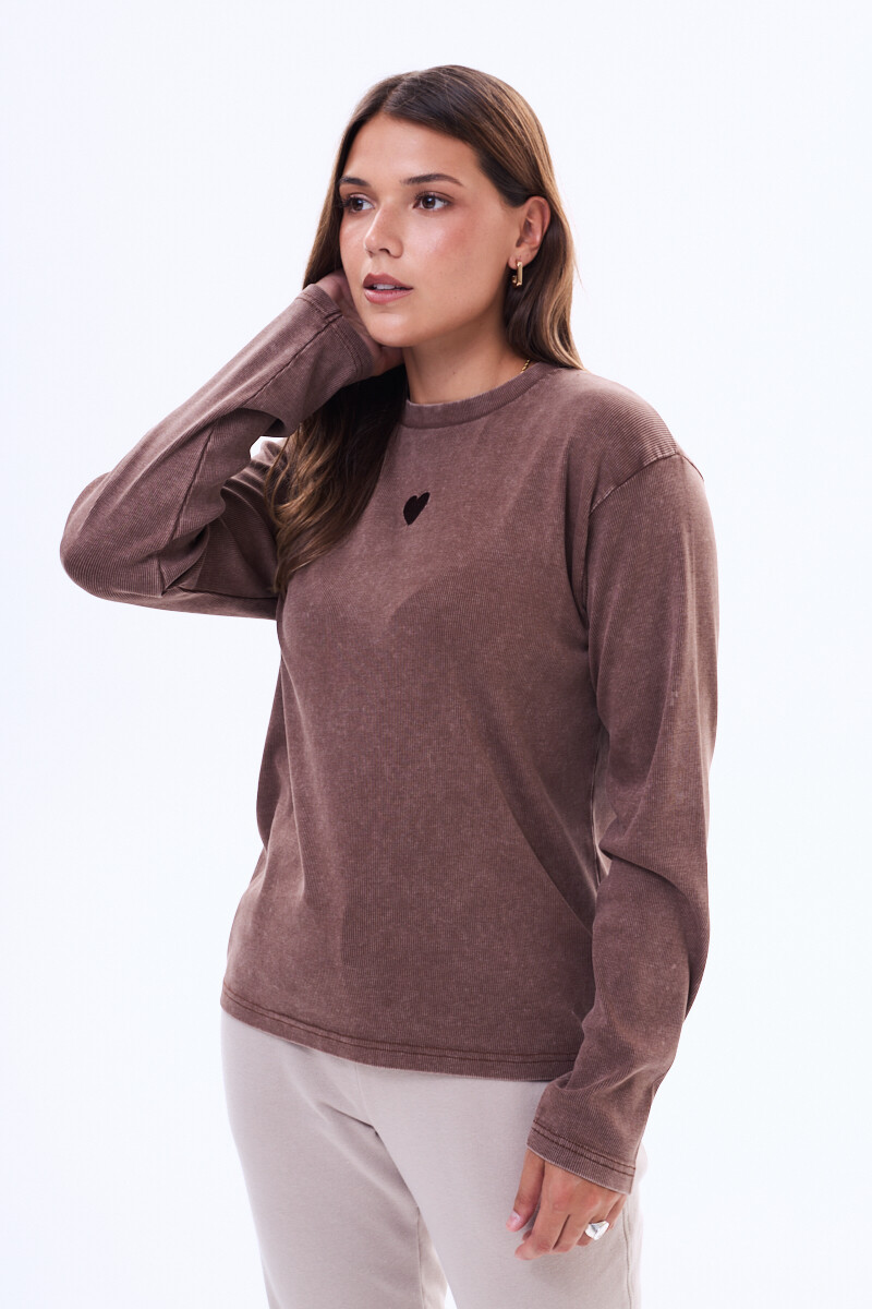 Remera manga larga Camelia Marrón