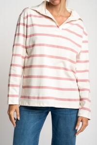 Sweater Cuello Polo Rosa