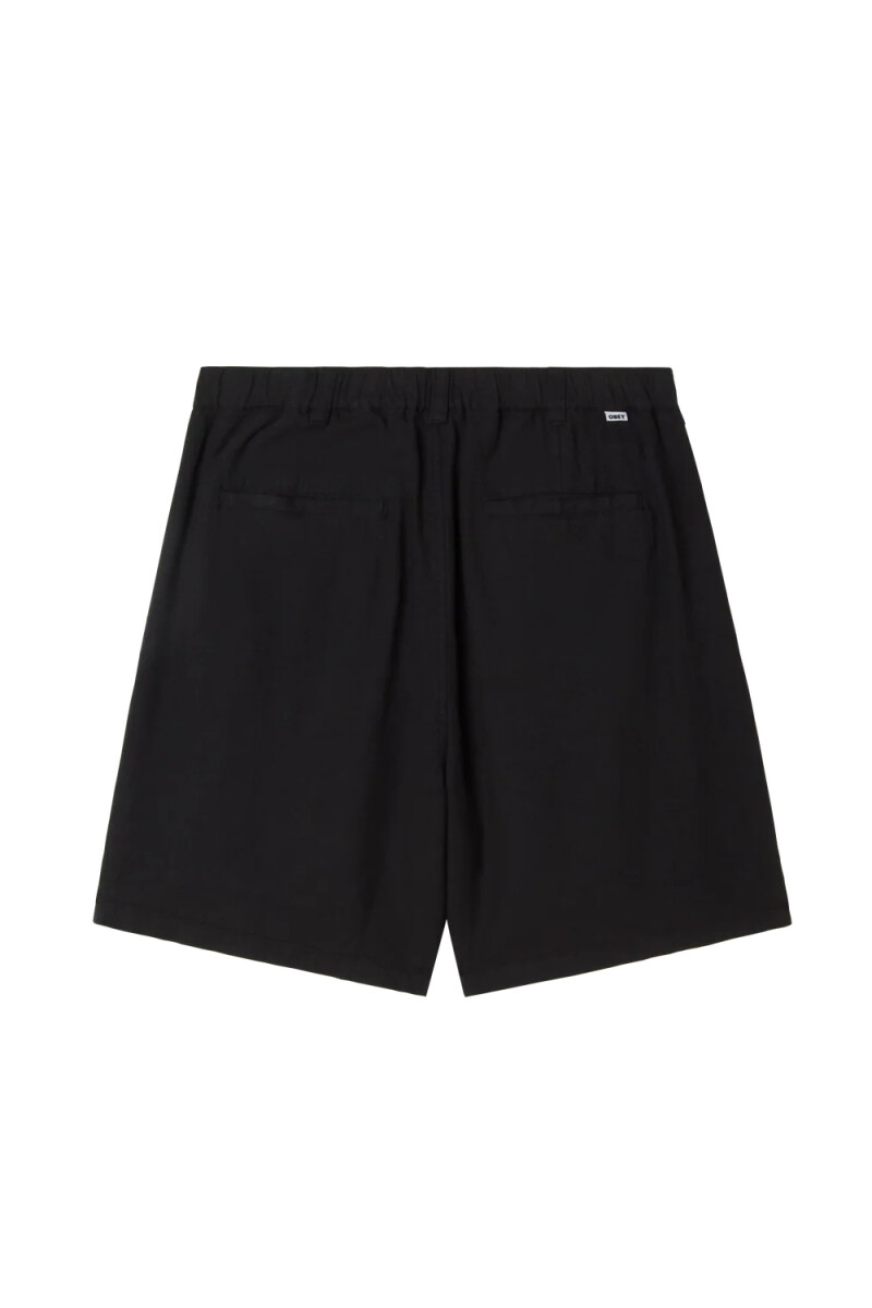 FOSTER PLEATED LINEN SHORT Negro
