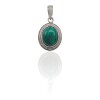 Dije Colgante Oval-Plata 925-Piedra malaquita-CP3830 conpiedra