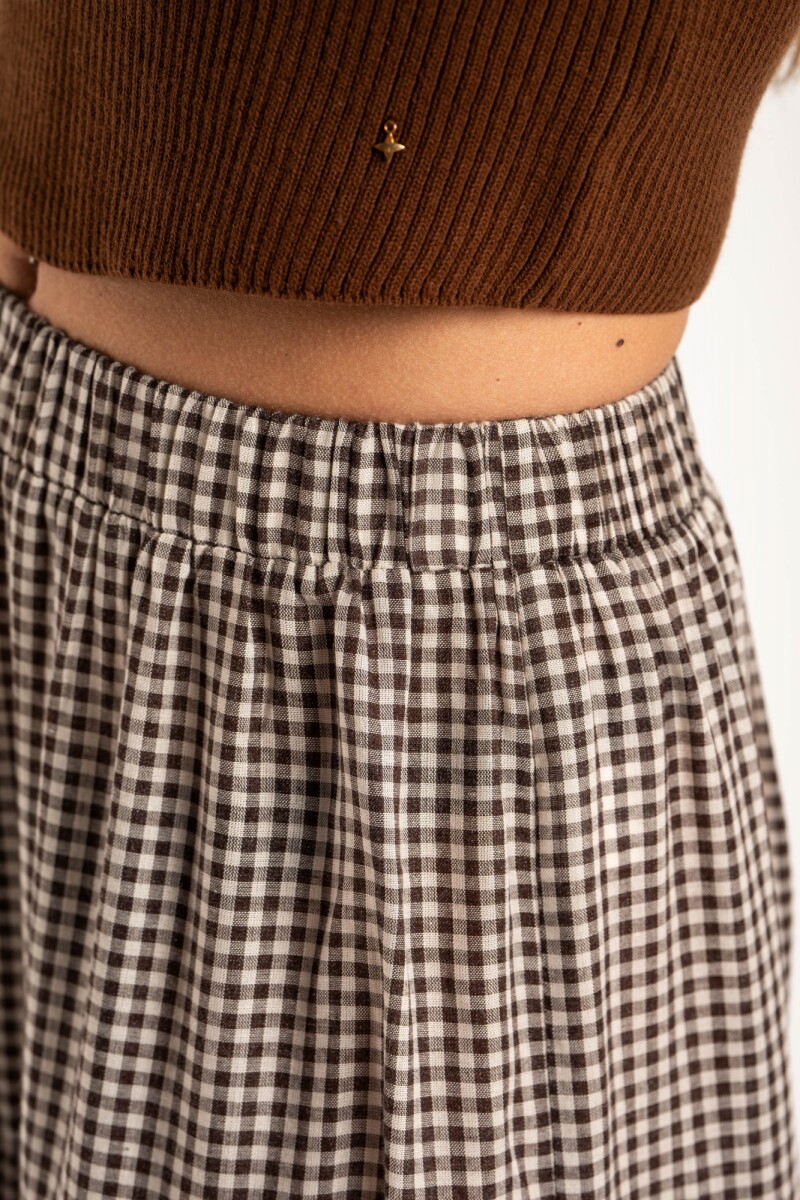 Falda Gingham Chocolate