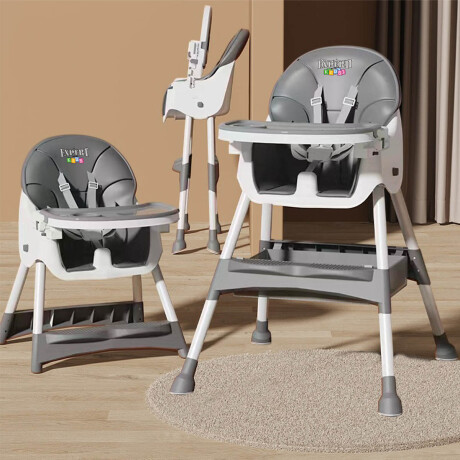 Silla De Comer Para Bebé Multiuso 2en1 Sillita Niños Gris