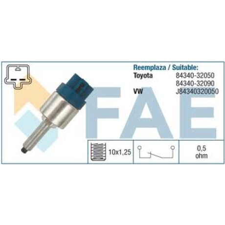 BULBO INTERRUPTOR - FRENO CELICA-COROLLA-TERCEL 93-FAW VITA 10X1.25 FAE BULBO INTERRUPTOR - FRENO CELICA-COROLLA-TERCEL 93-FAW VITA 10X1.25 FAE