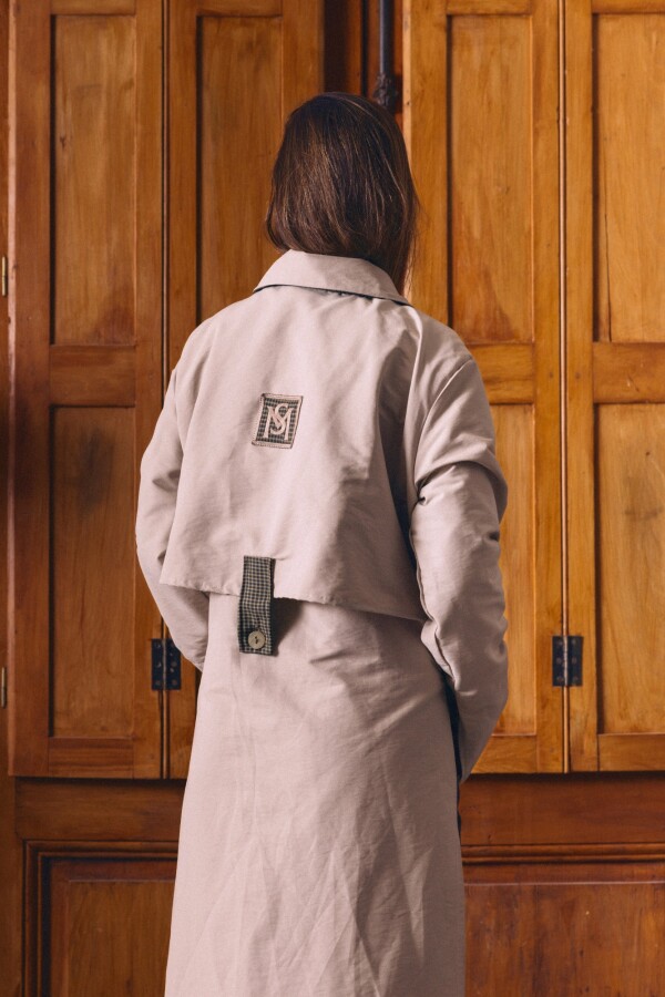 Tweed Rain Coat Beige