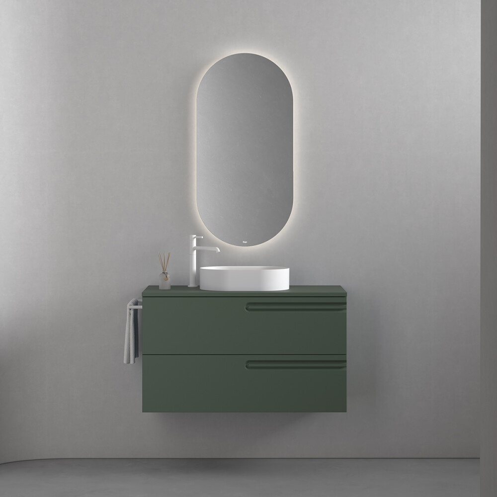 MUEBLE BAÑO SUSPENDIDO MODELO ECONIC 80 COLOR VERDE C/ENCIMERA Mueble Baño Suspendido Modelo Econic 80 Color Verde C/encimera