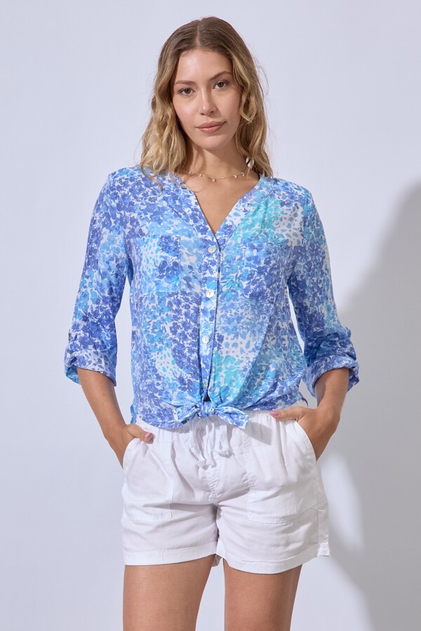 Blusa Gasa Print AZUL/MULTI