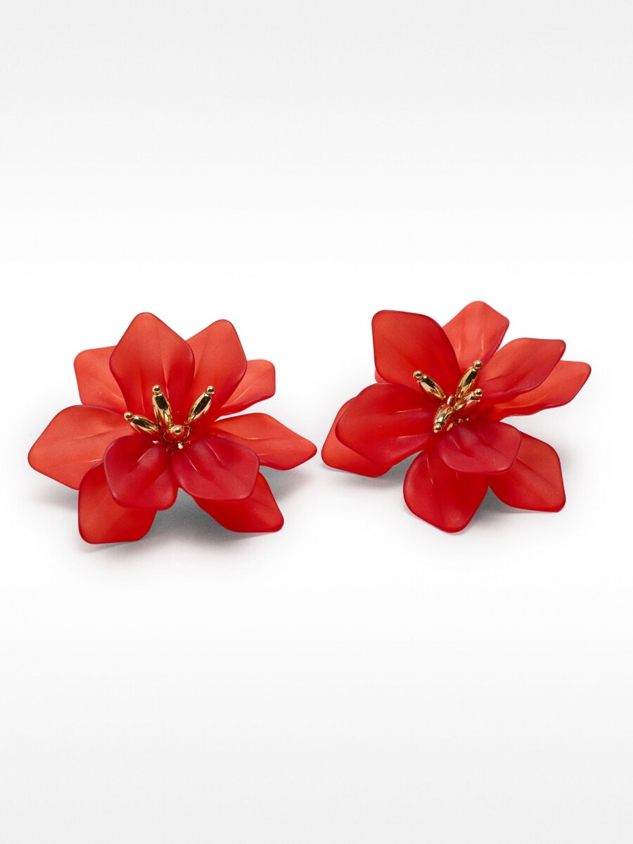 Pendientes Maxi De Flor rojo