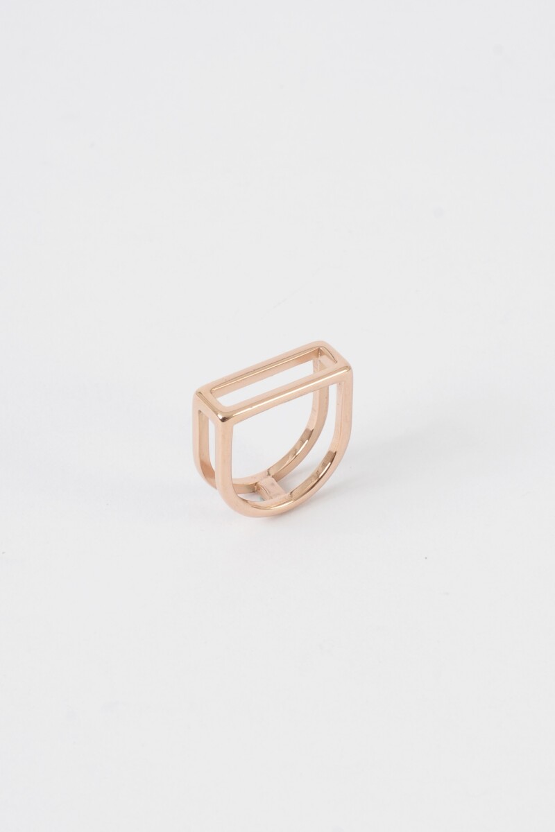 Anillo rectangular geométrico oro rosa