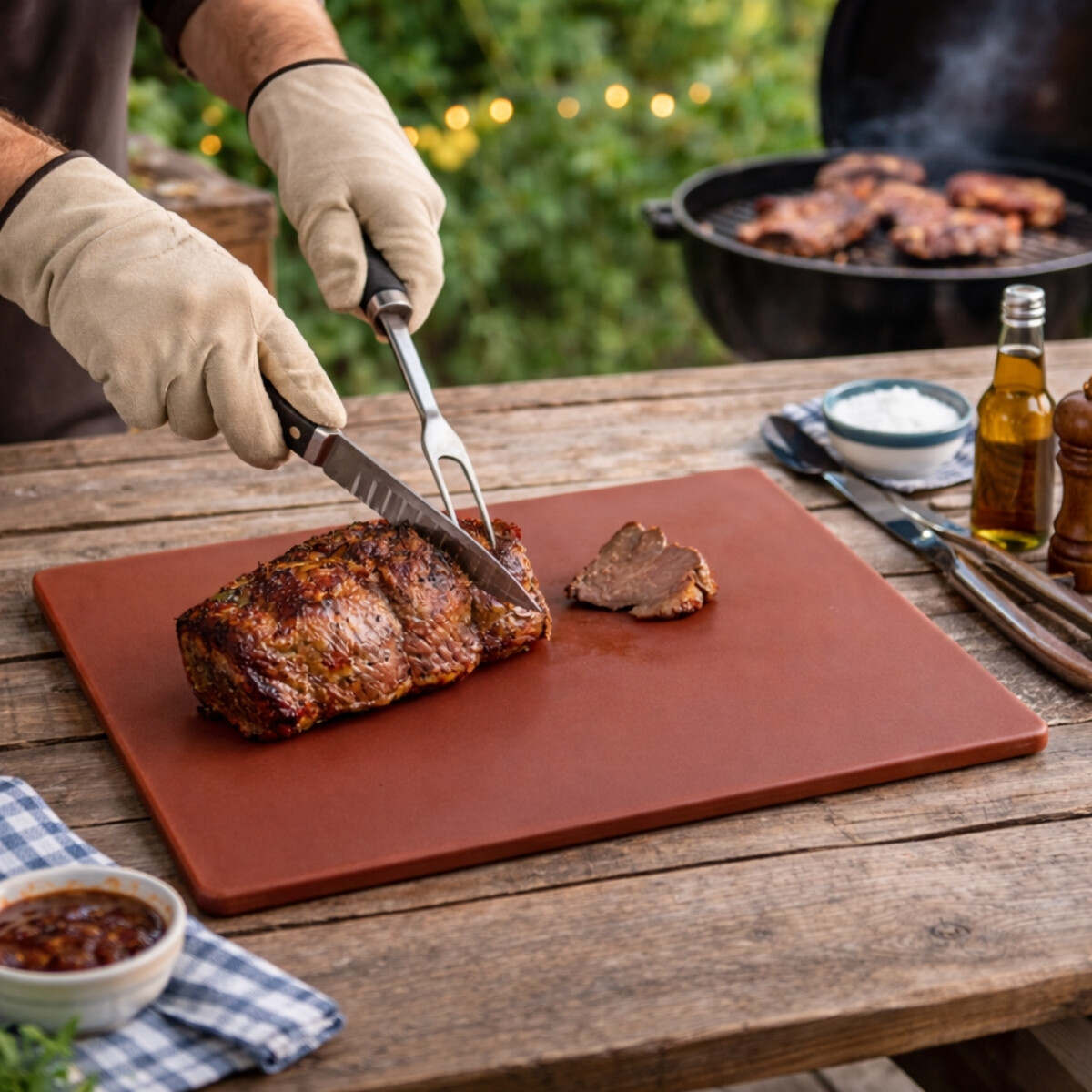 Tabla de Corte 30x45x1.3 cm Marron Polietileno 