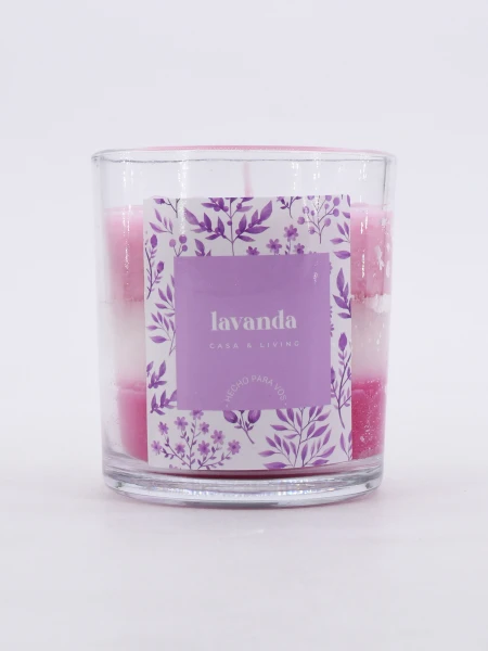 VELA VOTIVO TRES COLORES LAVANDA ROSADO
