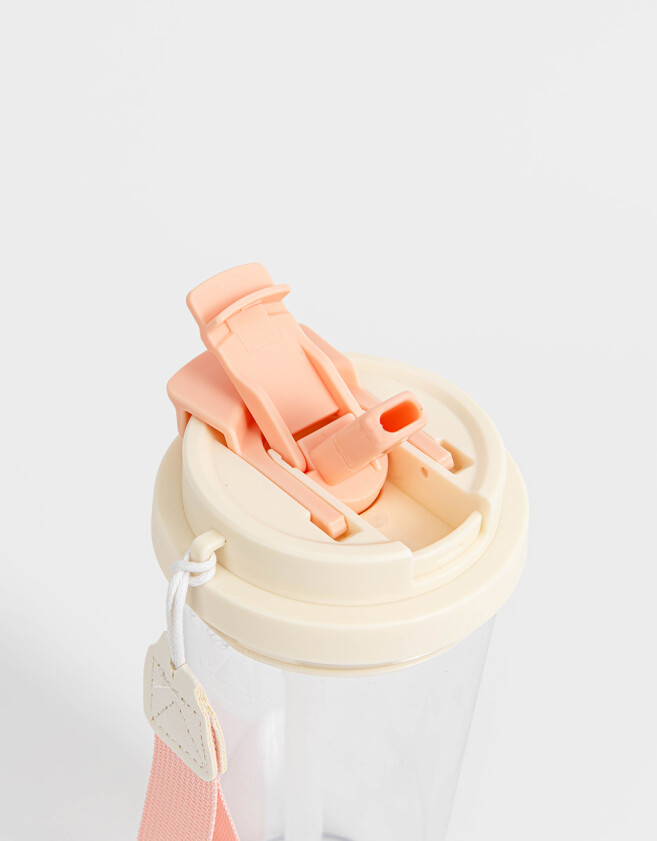 Accesorios Cocina Estampados Vaso Alto De Plástico Estampado Con Manija. - Rosa Bebe