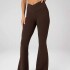 Pantalón Oasis High-Waisted Crossover Flare Mujer Cacao