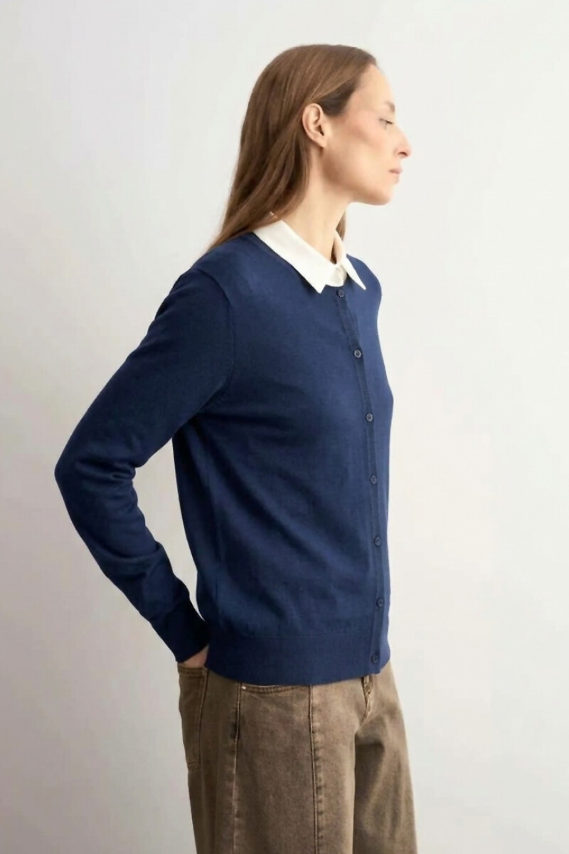 Cardigan básico azul marino
