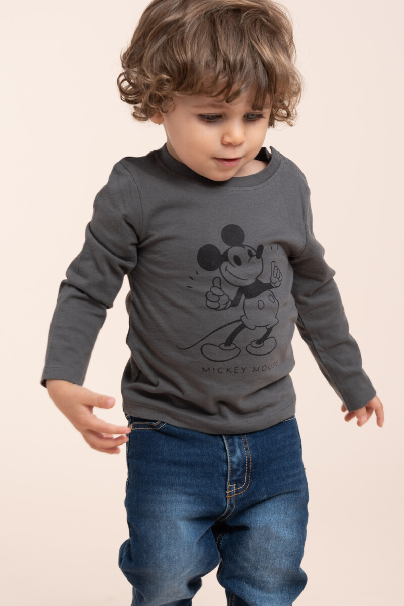 Camiseta Mickey Mouse Gris oscuro