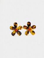 Pendientes De Flor Efecto Carey multicolor