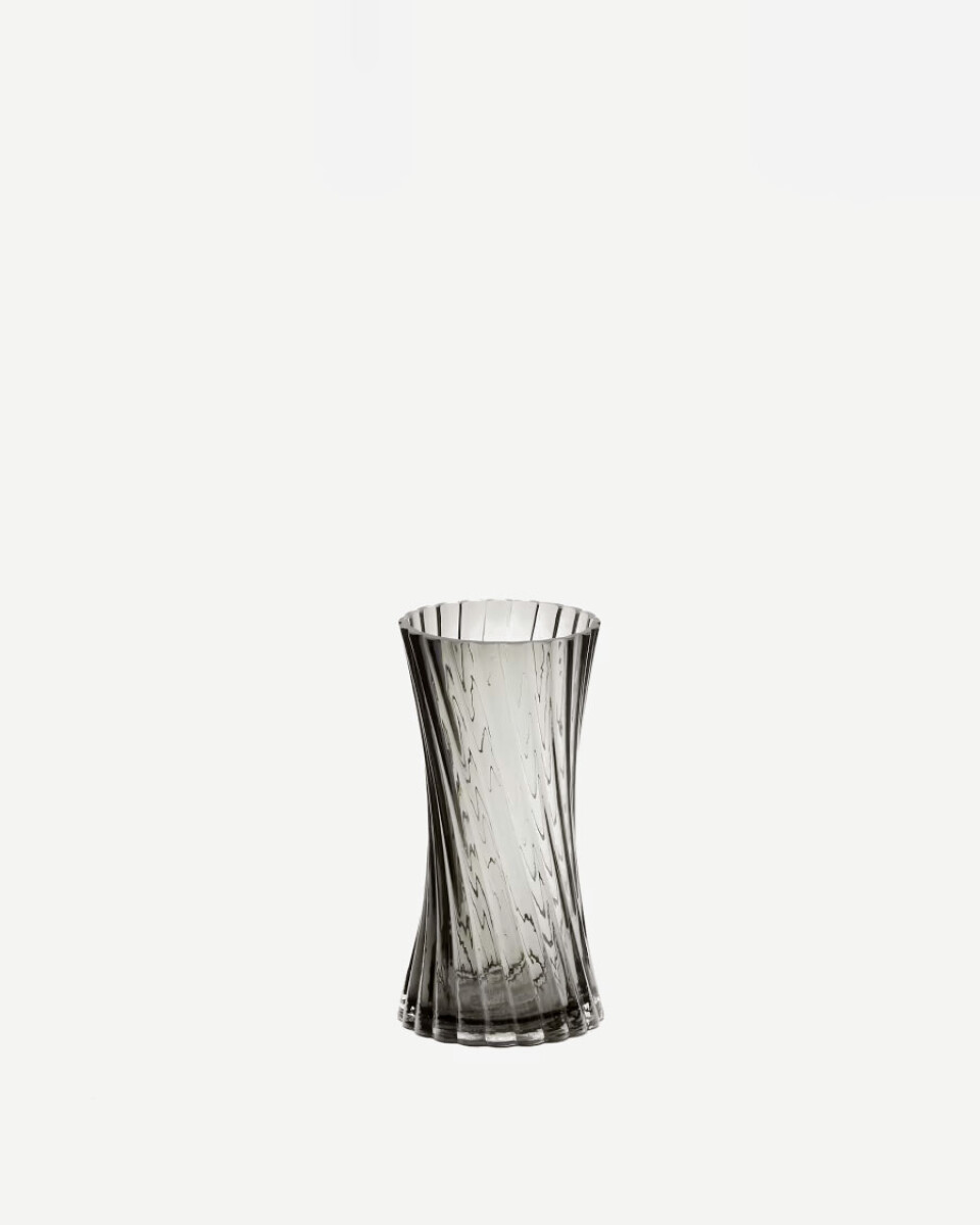 Jarrón Arep de vidrio gris - 22,5 cm 