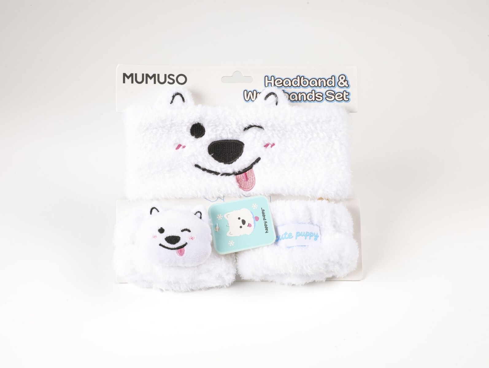SET DE BANDAS PARA LA CABEZA Y MUÑECAS (PUPPY DUODUO-BLANCO) 