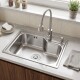 Pileta de cocina Lumax Acero Simple Canilla flexible 55x40 cm Plateado