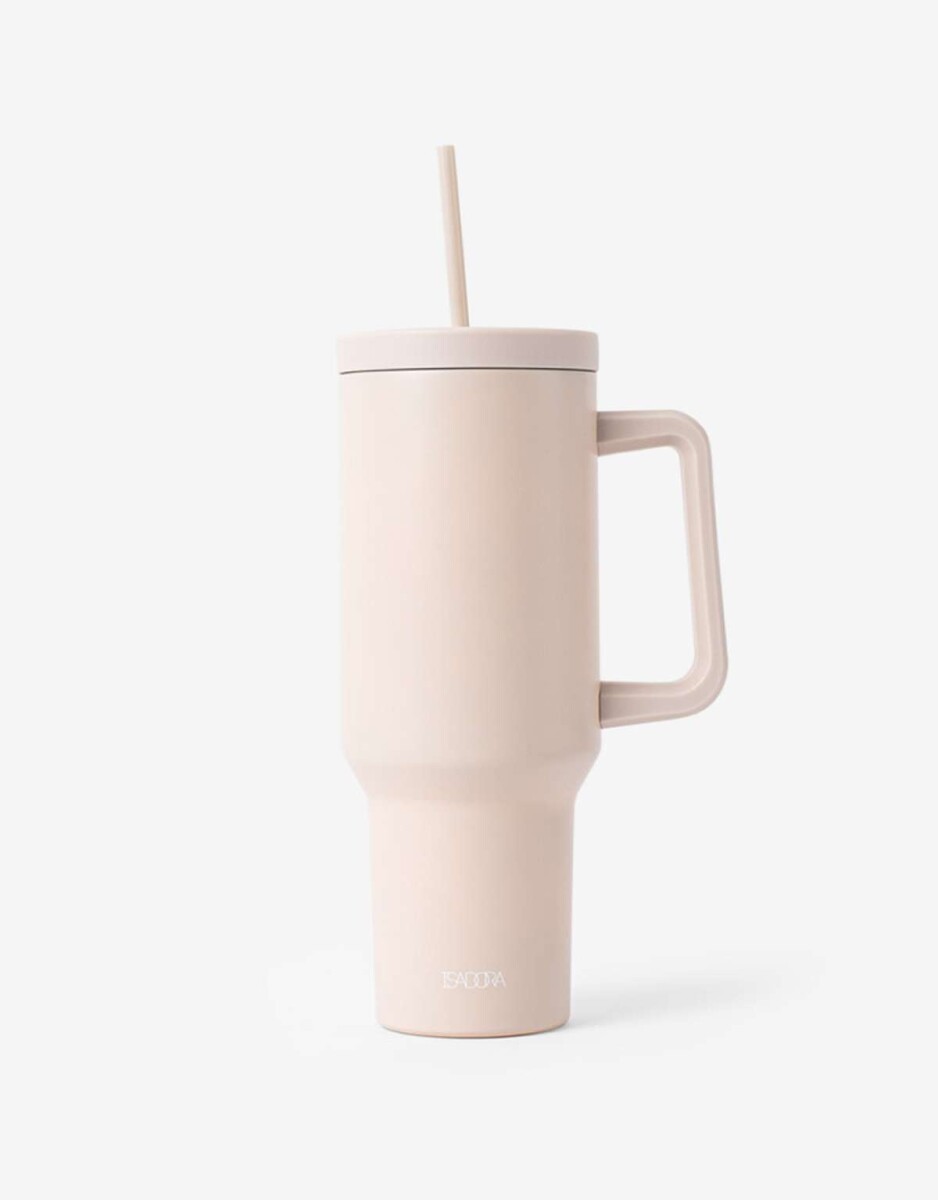 Vaso Metálico Con Asa - Rosa Claro 