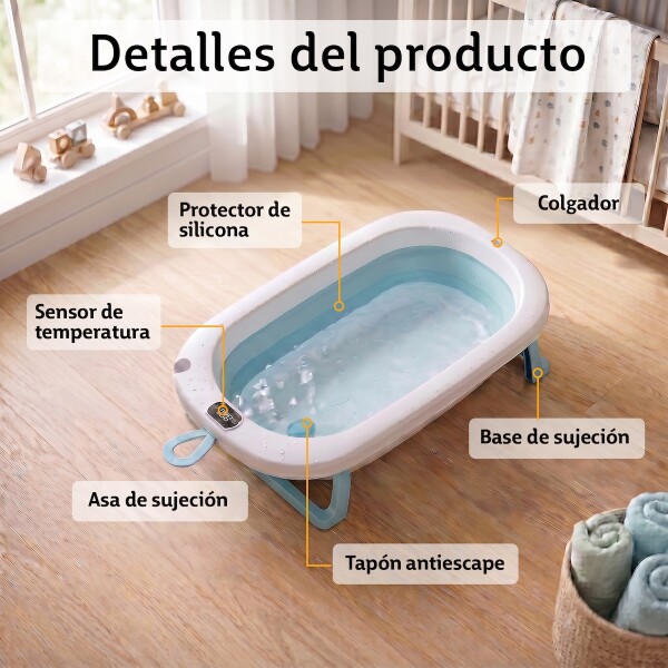 Bañito Plegable Cambiador Baño Con Sensor Temperatura Bañera Bebes Ducha Banito Imback Color Azul Bañito Plegable Cambiador Baño Con Sensor Temperatura Bañera Bebes Ducha Banito Imback Color Azul