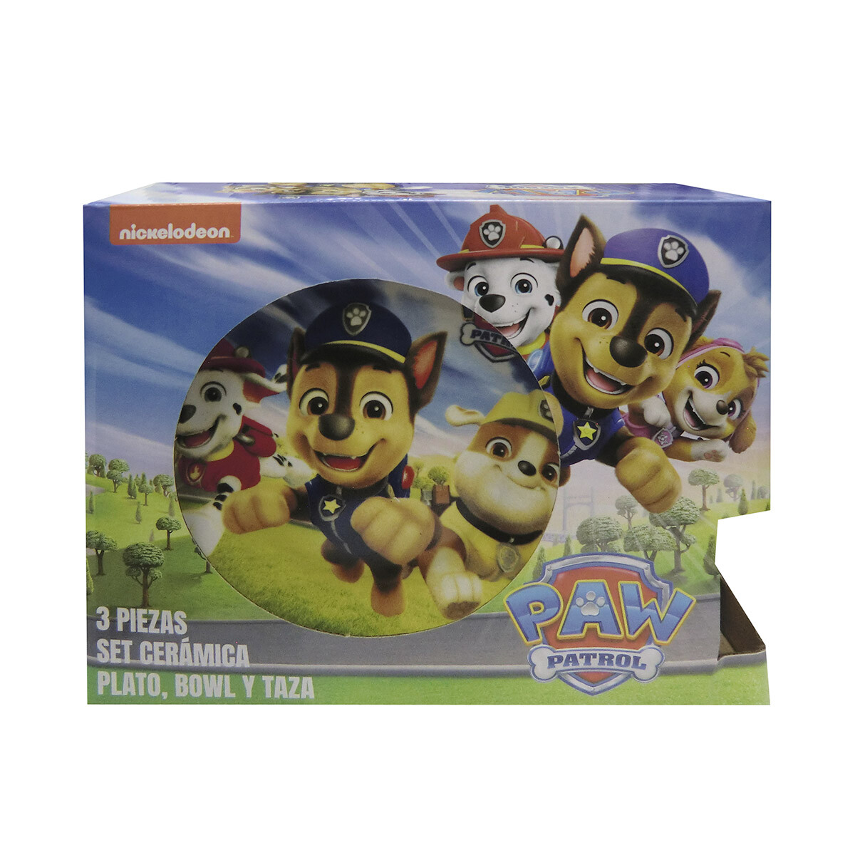 Set X3 de Cerámica Infantil Paw Patrol Plato, Taza y Bowl 