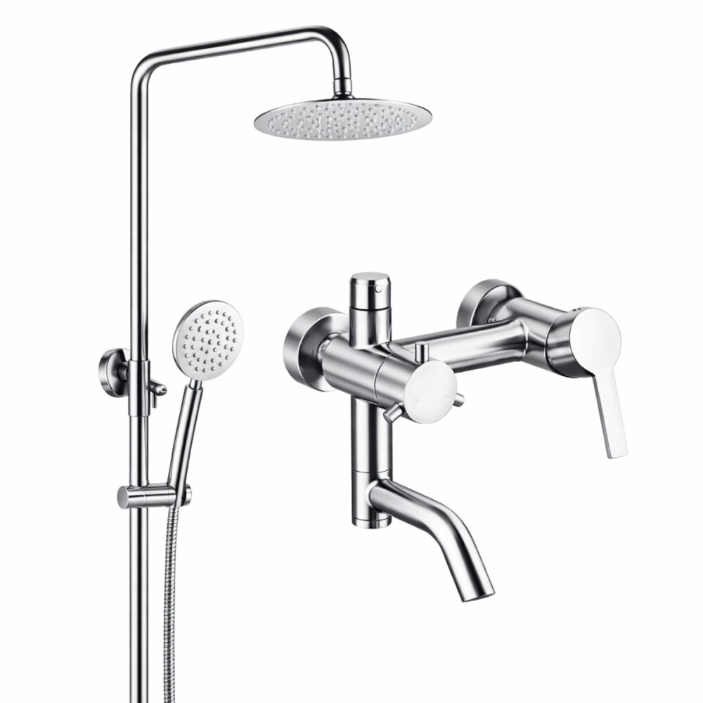 Barral de ducha Monocomando Exterior con transferencia Milano Gris Satinado Barral De Ducha Monocomando Exterior Con Transferencia Milano Gris Satinado