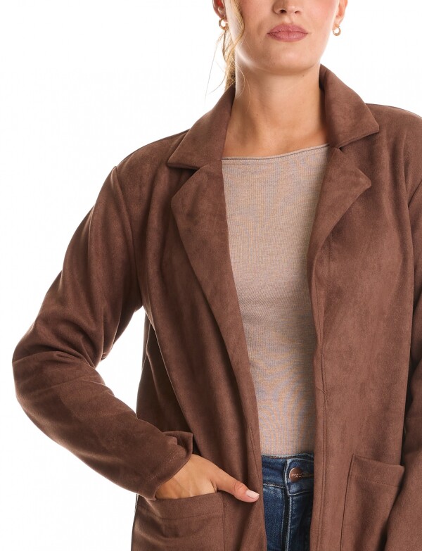 Blazer Faux Suede MARRON