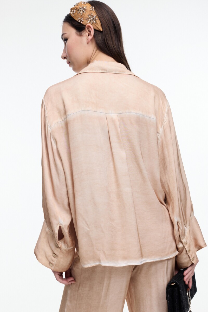 CAMISA BOLSILLO ML Beige