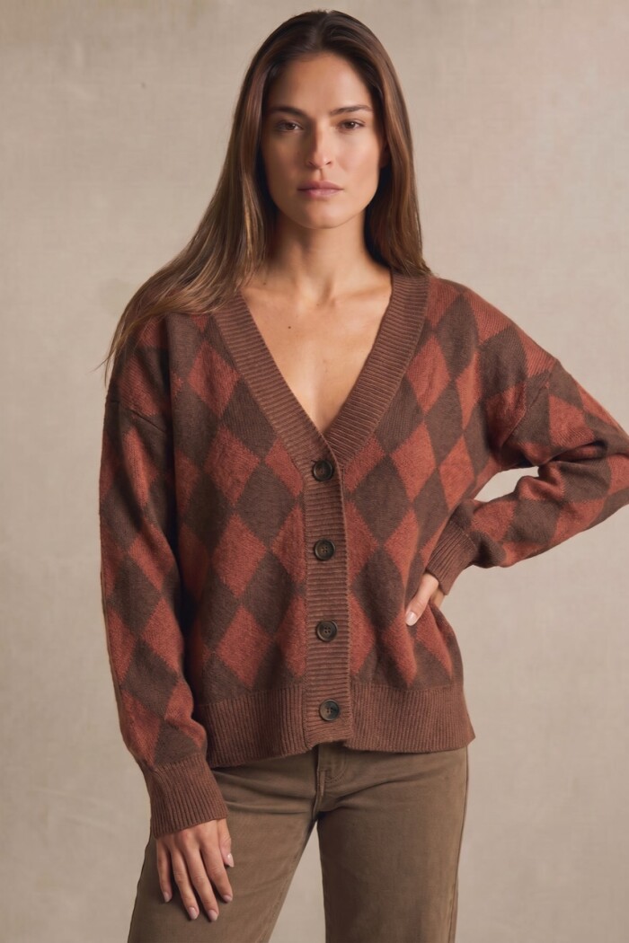 Cardigan Rombos Chocolate