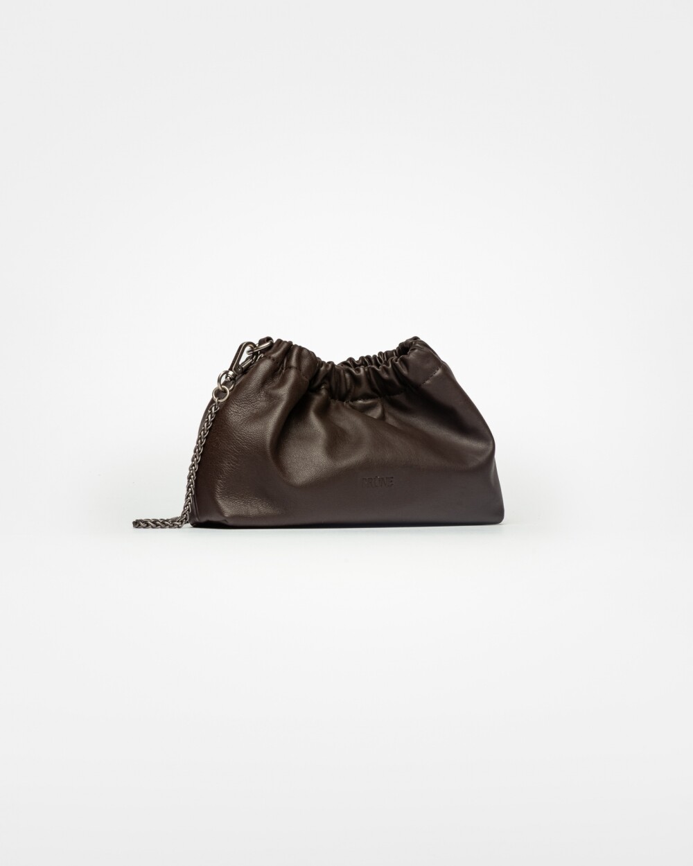Mini bag Gina en cuero liso Chocolate