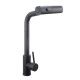 Griferia Cocina Mesada Negro Mate Rociador Extensible