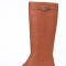 Bota cuero caña larga suela de goma Marron