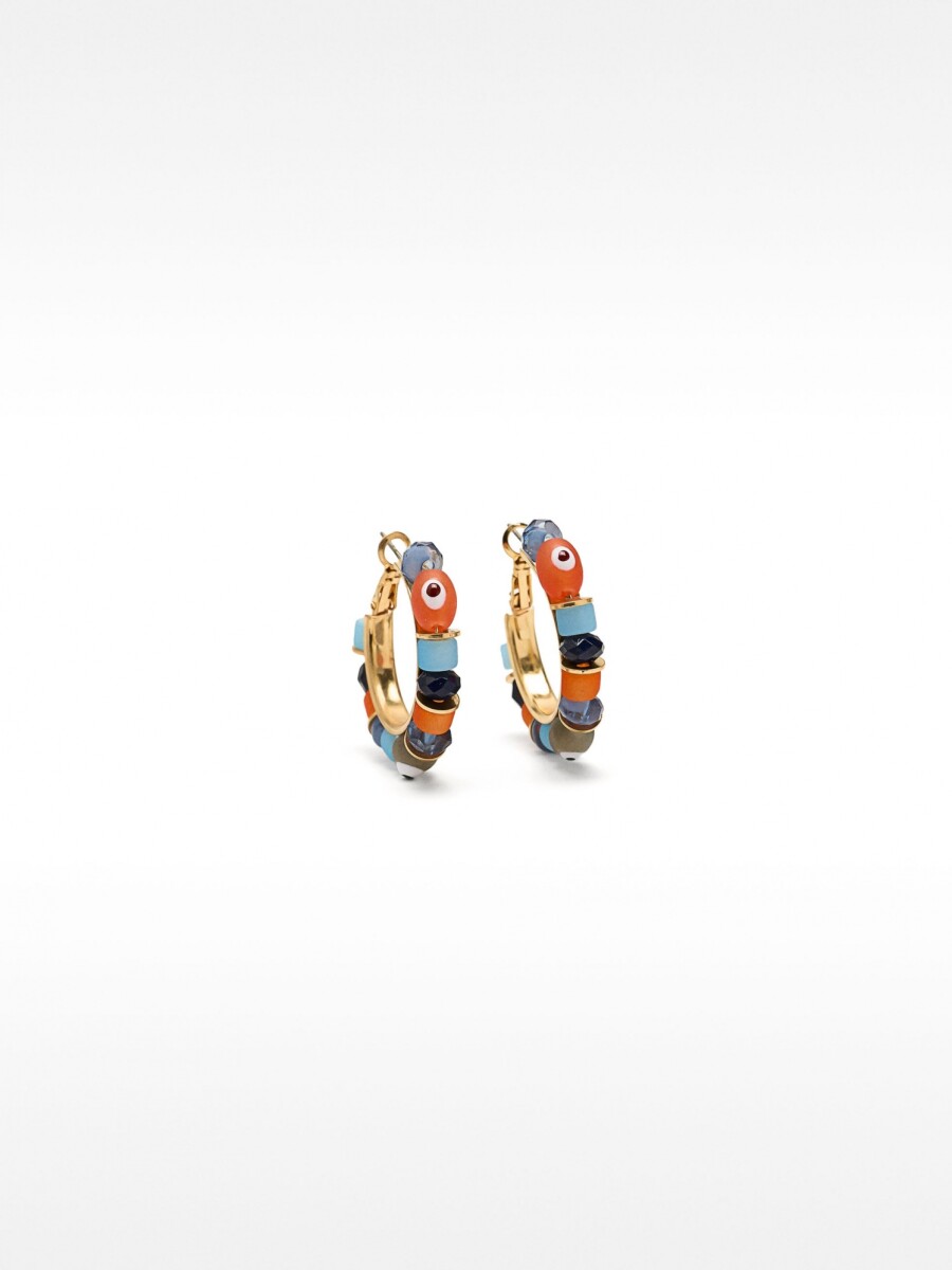 Aros Con Cuentas Multicolores multicolor
